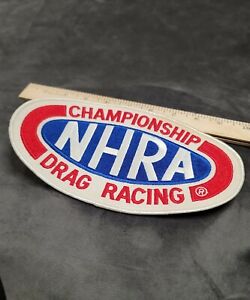 Vintage 90s NHRA Embroidered Emblem Oval Logo Large Patch 9 in NOS