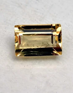 15.95 Ct Natural Orange Yellow Citrine Certified Emerald Cut Loose Gemstone - Picture 1 of 5