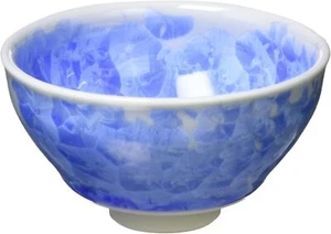 Kyo Kiyomizu yaki ware tazza sake giapponese Guinomi cristallo smalto blu Giappone F/S FS - Foto 1 di 3
