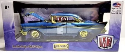 M2 MACHINES CHASE GOLD TRIM 1957 CHEVY 210 HARDTOP R54 AUTO-THENTICS  1:24 SCALE - Image 1 of 4
