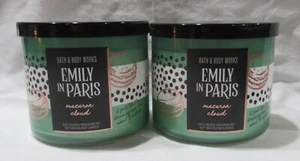 EMILY IN PARIS Bath & Body Works 3-wick Scented Candle Lot Set 2 MACARON CLOUD - Picture 1 of 4