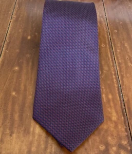 Lauren Ralph Lauren Hand finished Silk Tie navy With Red Zig Zag 55.5 Inches - Picture 1 of 3