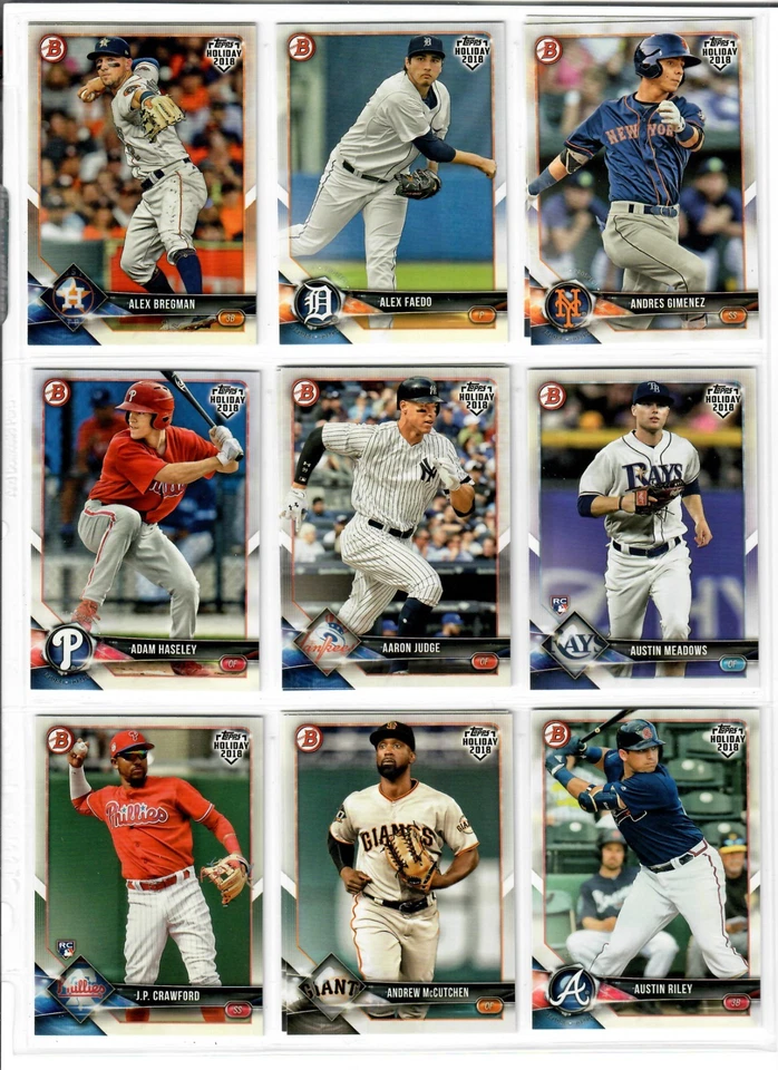 2018 Topps Bowman Holiday Baseball You PICK RC ROOKIE PROSPECT JUDGE TROUT ETC + - Image 1 of 1