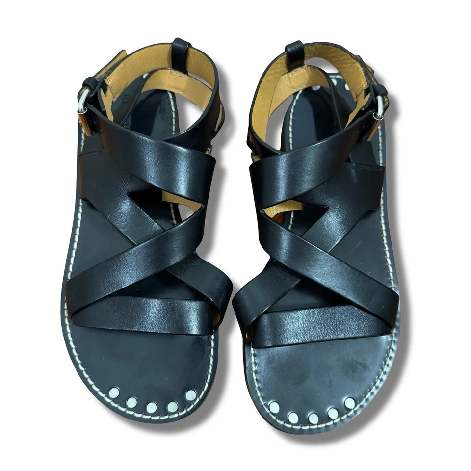 Isabel Marant Noelly city strappy sandal black leather sz 40 originally $595 - Image 1 of 4
