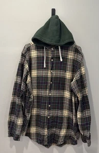 Vintage Polo Ralph Lauren Men’s XL Hooded Flannel Shirt Heritage Brand Plaid - Picture 1 of 3