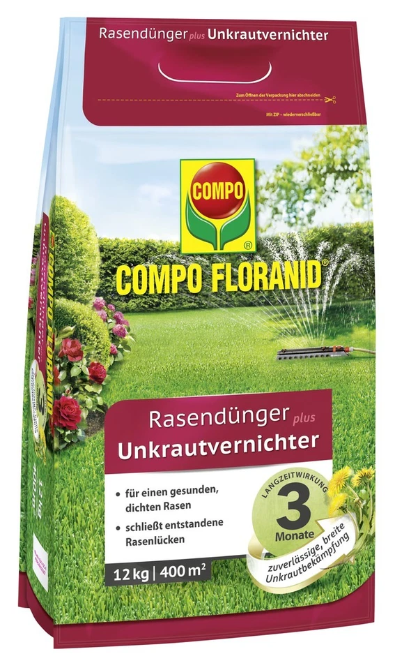 COMPO Floranid 12kg UV Rasendünger mit Unkrautvernichter