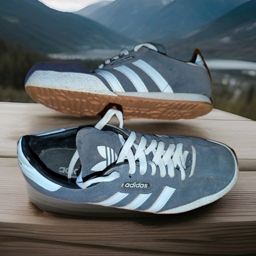 Scarpe da ginnastica Adidas Samba blu scamosciate taglia UK 9 casual