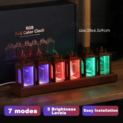 Six digit LED RGB nixie style clock - Image 1 of 4