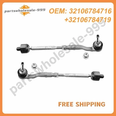 32106784716 Front Pair Steering Tie Rods End Assembly For BMW 528i 535i 650i Foto 1 de 4