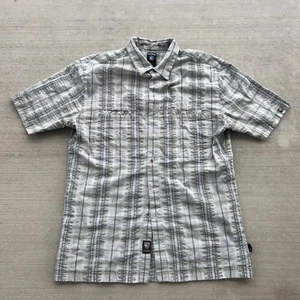 Camisa de manga corta Kuhl para hombre talla XL naranja/blanco a rayas calce atletismo con botones - Imagen 1 de 7