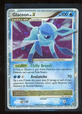 2008 Pokemon Diamond & Pearl Majestic Dawn 98/100 Glaceon LV.X Holo Foil Rare - Image 1 of 2