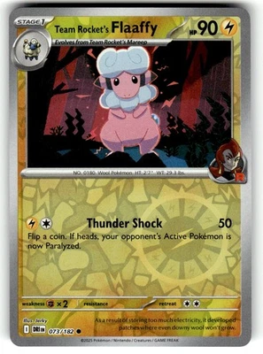 Pokemon SV10: Destined Rivals Card 073/182 Team Rocket's Flaaffy Reverse Foil - Image 1 of 4