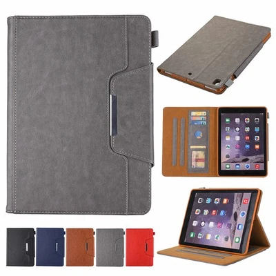 Folio Leather Credit Card Pocket Wallet Stand Smart Case Cover For Apple iPad - Image 1 of 4