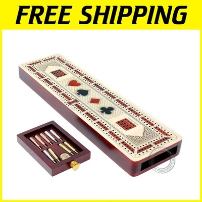 Handcrafted Continuous Cribbage Board with Bloodwood Inlay - Image 1 of 4