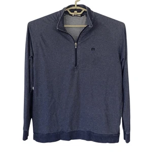 Camisa pulóver de golf Travis Mathew 1/4 cremallera para hombre grande azul elástica - Imagen 1 de 7