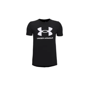 (Kids) Under Armour UA Sportstyle Logo Short Sleeve Black White - Picture 1 of 2