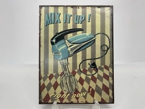 Vintage 1950s-style Wall Art Charlene Audrey Kitchen Decor Tin Metal Sign Mix It - Picture 1 of 11