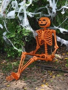"60"" Posable Halloween Calabaza Esqueleto Sonido Activado Luz LED y Sonido Nuevo" - Imagen 1 de 10