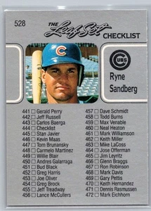 1990 Leaf Checklist Ryne Sandberg #528 - Picture 1 of 2