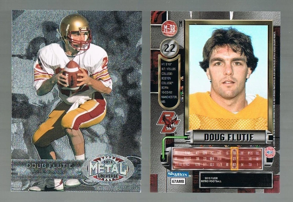 2012 Fleer Retro METAL UNIVERSE DOUG FLUTIE #M-38 Boston College Bills, Chargers - Image 1 of 1