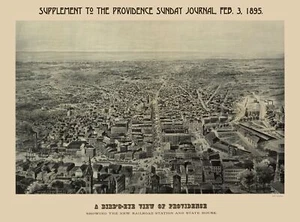 Historischer Panoramablick - Providence Rhode Island - Chapin 1895 - 23 x 31.02 - Bild 1 von 20