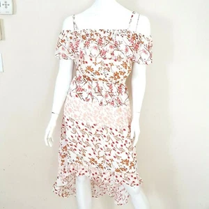 American Rag Cie Dress Jrs Floral Ruffle Elastic Waist Hi-Lo Maxi Size Medium - Picture 1 of 12