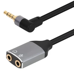 3.5mm TRRS 4Pole to Dual 3.5mm 4Pole Female Headset Y Splitter Audio Cable - 1m - Picture 1 of 4