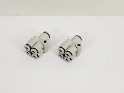 (Lot of 2) SMC KQ2UD06-04A One Touch Double Y Reducer Fitting (6mm to 4mm Tube) - Image 1 of 4