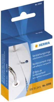 500 Herma Verstärkungsringe selbstklebend auf Rolle Ø 12 mm transparent 5898
