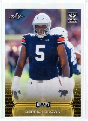 2020 Leaf Draft Gold #28 Derrick Brown RC - Image 1 of 2