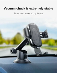 Baseus Suction Dash Car Mount (TS20) Gravity Qi Wireless Quick Charging Holder - Picture 1 of 7