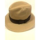 Fedora Womens Hat Canvas Size 7-7 1/2 Andhurst Made In Usa Brown Band