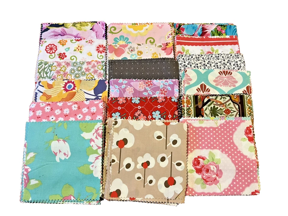 5" Fabric Square CHARM PACK Patchwork Quilting designer variety Qty 50 (Flowers) - Image 1 of 1