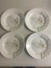 4 - Corelle White Flower Lily 8.5" Plate by Corning - Retired Pattern