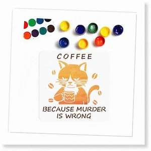 Feline Fuel: The Purrfect Cat Coffee Template for DIY Home Decor - Reusable, Fle - Picture 1 of 7
