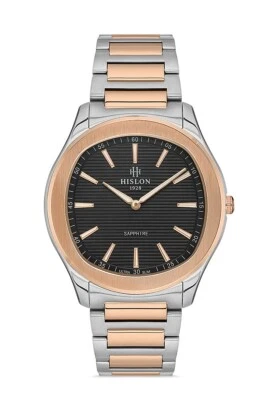 Hislon Men's Watch Ultra Slim Sapphire Glass New Collection Bi Color Roze Gold - Image 1 of 4