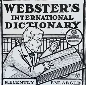 1902 WEBSTER'S INTERNATIONAL DICTIONARY Stampa Antica Pubblicità~G&C Merriam Editori - Foto 1 di 2