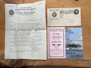 1916 Dort Auto Broschüre Hartford Reifenbrok. Umschlag & Brief der Marke weißes Pferd - Bild 1 von 16