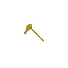 100Pcs of Earrings Ear Stud Pin with Loop & Ball DIY Findings Golden 12x6mm