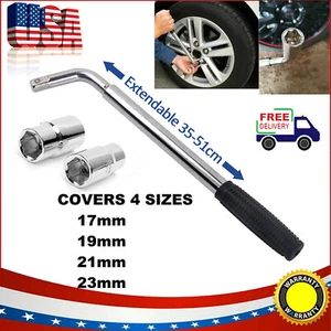 Telescoping Lug Wrench Extendable Wheel Brace Tire Repair Tools Wheel Nut Remove - Picture 1 of 12