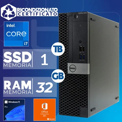 PC Ordenador Sobremesa Dell SFF i7 32GB SSD 1TB Win 11 Office 2021 (Renovado) - Imagen 1 de 4