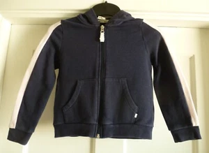 Girls Age 4-6 Years Navy Blue Cotton Blend Hooded Zip Top Cardigan ~ H&M - Picture 1 of 8