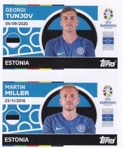 Topps Euro 2024 Sticker Estonia EST 12 & 13 Georgi Tunjov - Martin Miller