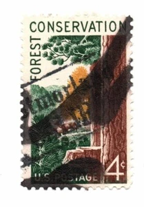 Estampilla de franqueo de conservación Forrest 1958 1958 de 4 centavos usada (a1) - Imagen 1 de 2