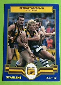 1986 Scanlens Dermott Brereton #35 RC Rookie (AFL HOF) (8 - Near Mint/Mint) - Picture 1 of 10