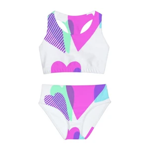 Girls Two Piece Swimsuit (AOP) - Picture 1 of 5