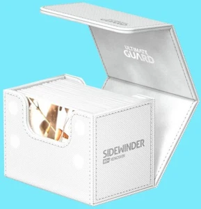 ULTIMATE GUARD WHITE MONOCOLOR 80+ SIDEWINDER DECK CASE Card Storage Box ccg tcg - Picture 1 of 4