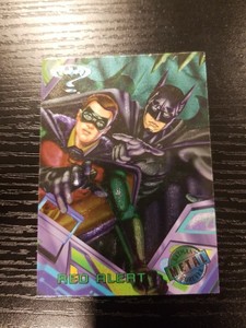 1995 Fleer DC Batman Forever Metal Card #89 Red Alert Batman & Robin