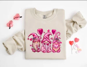 Gnomes Valentines Day Beige 3D SWEATER Mother Day Gift All Over Print Best Price - Picture 1 of 3