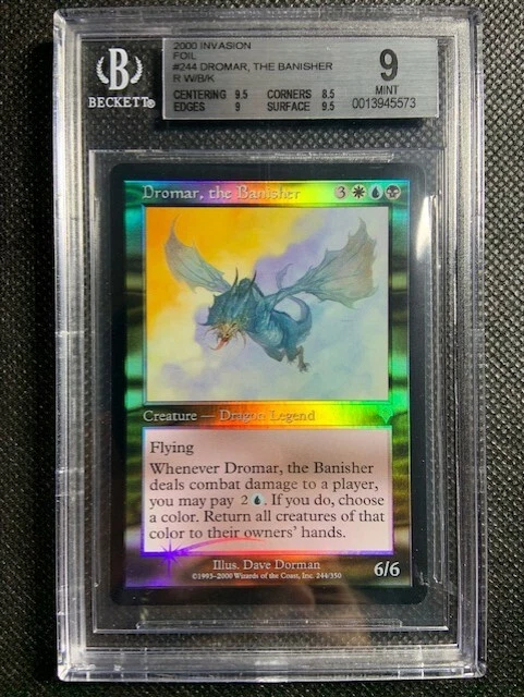 2000 MTG Magic The Gathering Invasion FOIL DROMAR, THE BANISHER BGS 9 MINT - Image 1 of 2